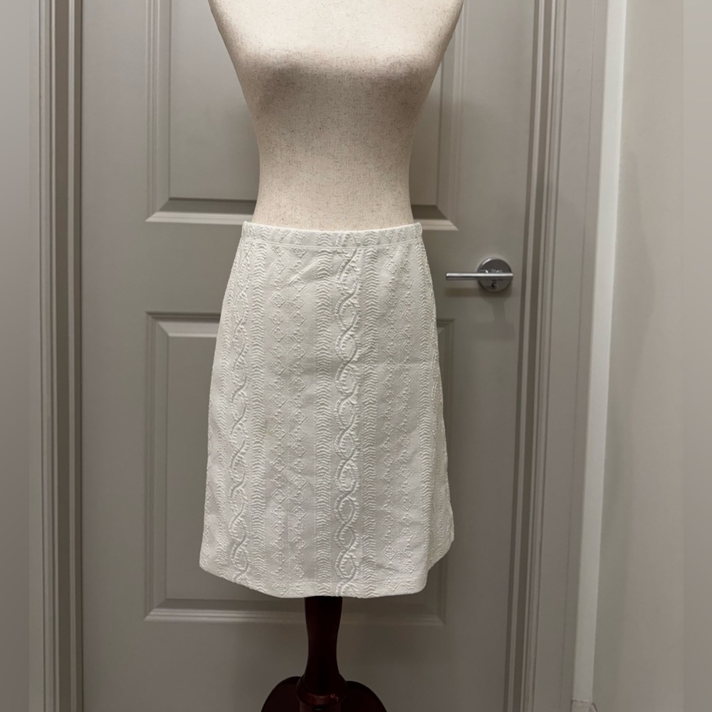 J. McLaughlin - White Cable Skirt - S